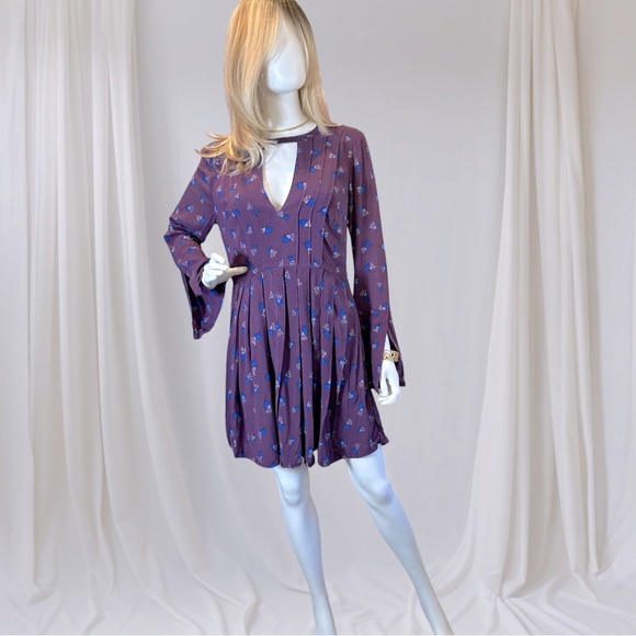 FREE PEOPLE Teagan Floral Boho Babydoll Mini Dress - Picture 3 of 11